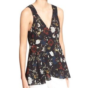 ALC 100% silk floral sleeveless top